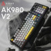 Ajazz Клавіатура Ajazz AK980 V2 Gift Switch V2 Wireless/Bluetooth/USB UA Black/Grey/Yellow (AK980-V2-G-BGY)