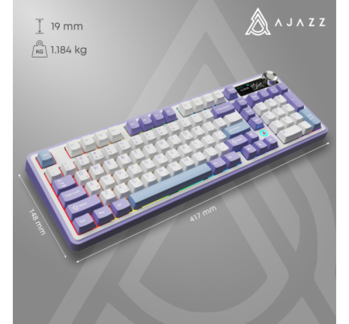Ajazz Клавіатура Ajazz AK980 V2 Gift Switch V2 Wireless/Bluetooth/USB UA White/Blue (AK980-V2-G-PWB)