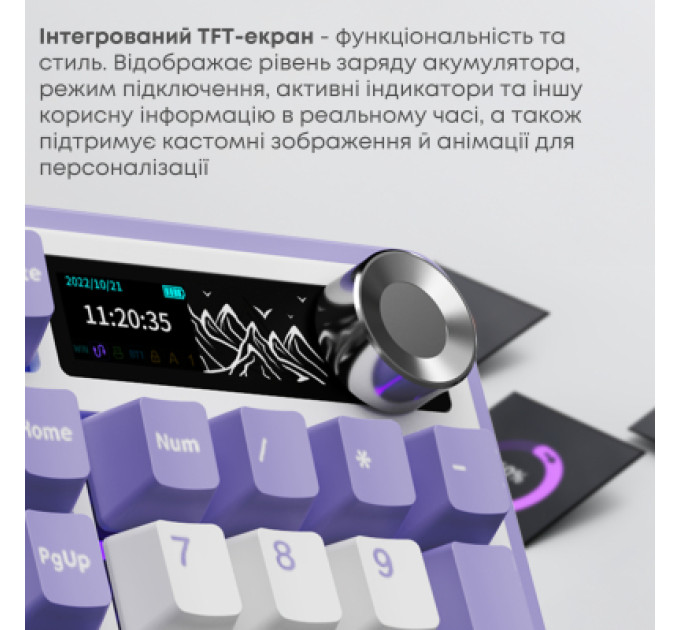 Ajazz Клавіатура Ajazz AK980 V2 Gift Switch V2 Wireless/Bluetooth/USB UA White/Blue (AK980-V2-G-PWB)