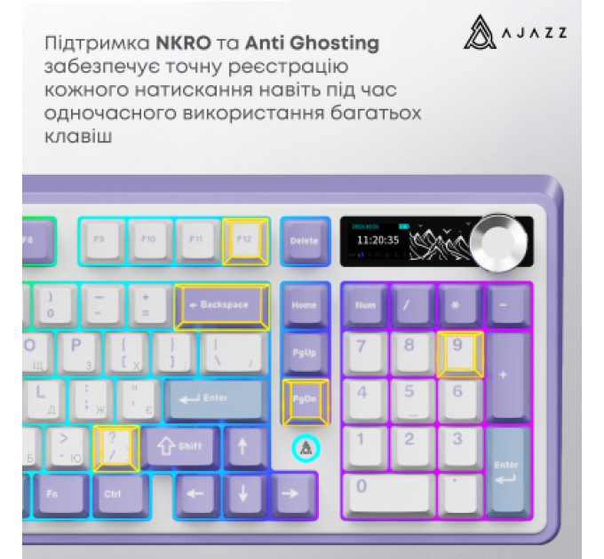 Ajazz Клавіатура Ajazz AK980 V2 Gift Switch V2 Wireless/Bluetooth/USB UA White/Blue (AK980-V2-G-PWB)