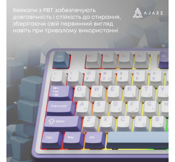 Ajazz Клавіатура Ajazz AK980 V2 Gift Switch V2 Wireless/Bluetooth/USB UA White/Blue (AK980-V2-G-PWB)