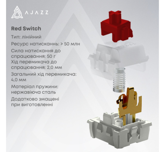 Ajazz Клавіатура Ajazz AK980 Red Switch USB UA Black (AK980-R-BR)