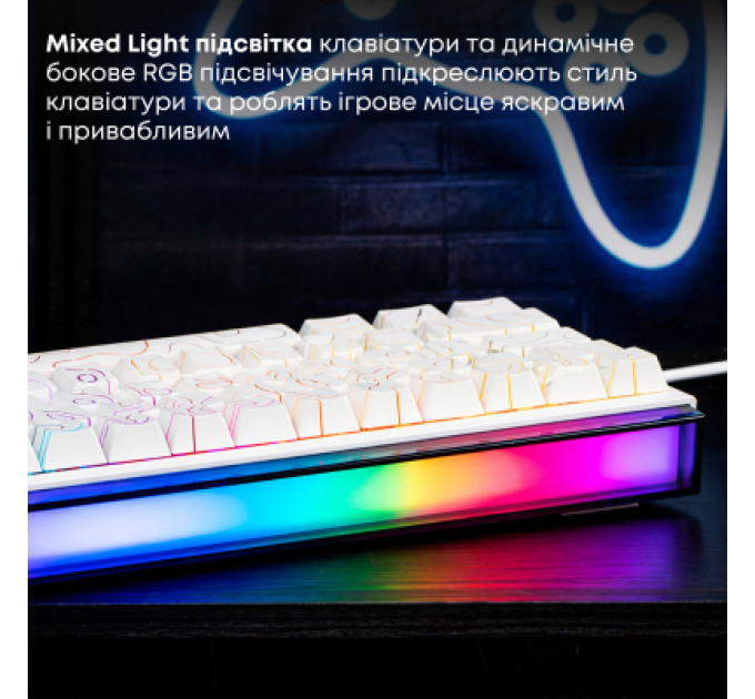 Ajazz Клавіатура Ajazz NK68 Red Switch USB UA White (NK68-R-S-W)