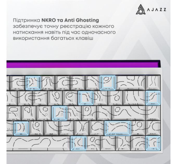 Ajazz Клавіатура Ajazz NK68 Red Switch USB UA White (NK68-R-S-W)