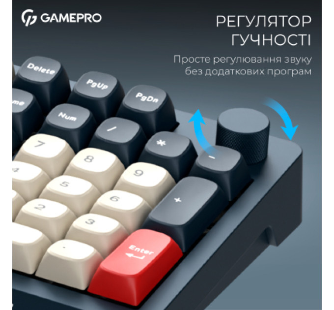 GamePro Клавіатура GamePro Asgard Drakkar Keychron Super Red Switch Wireless/Bluetooth/USB UA Blue (MK305BL)