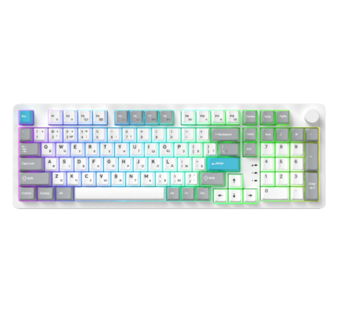 GamePro Клавіатура GamePro Asgard Drakkar Keychron Super Red Switch Wireless/Bluetooth/USB UA White (MK305WH)