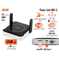 Мобільний Wi-Fi роутер 2E PowerLink MiFi-5 2025 (794300866700)