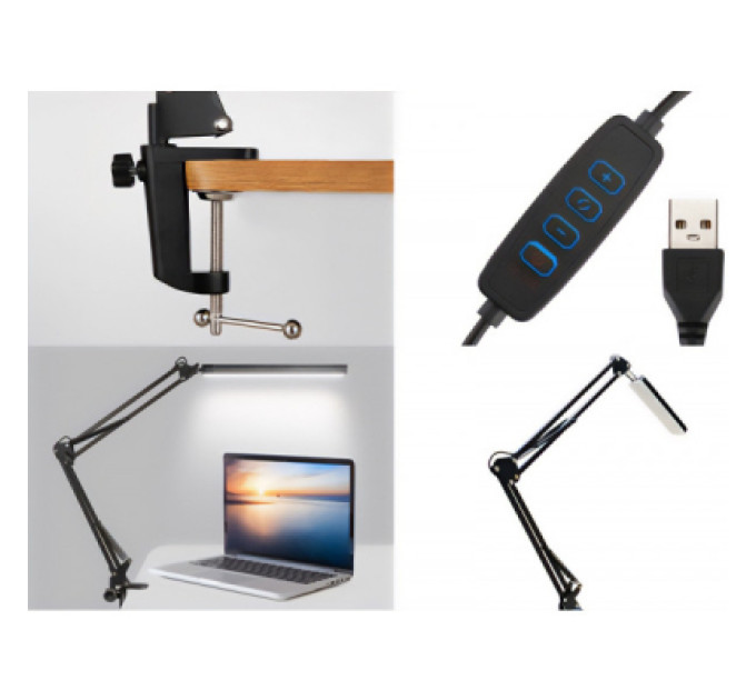 Media-Tech Настільна лампа Media-Tech FLEX LAMP 5,6W 6500K 5V Black (MT224)