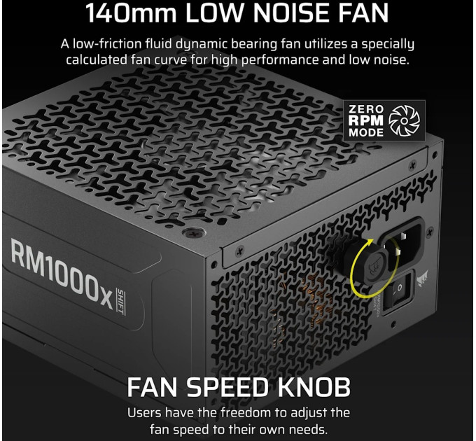 Corsair Блок живлення Corsair RM1000x Shift ATX 3.1 1000W (CP-9020300-EU)