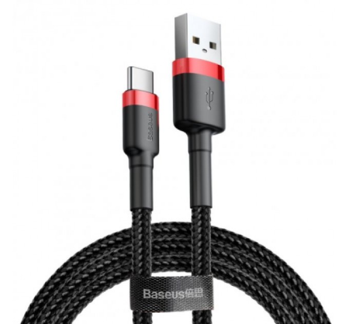Дата кабель USB 2.0 AM to USB-C 2.0m 2A red-black Baseus (CATKLF-C91)