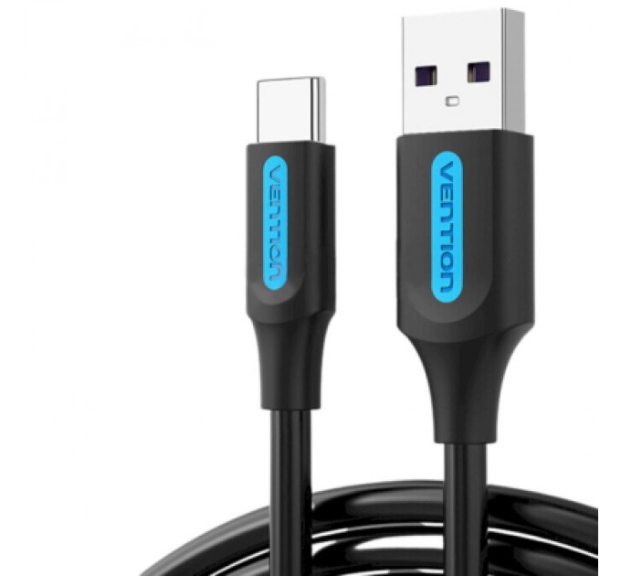 Дата кабель USB 2.0 AM to Type-C 0.5m 5.0A (25W) PVC black Vention (CORBD)
