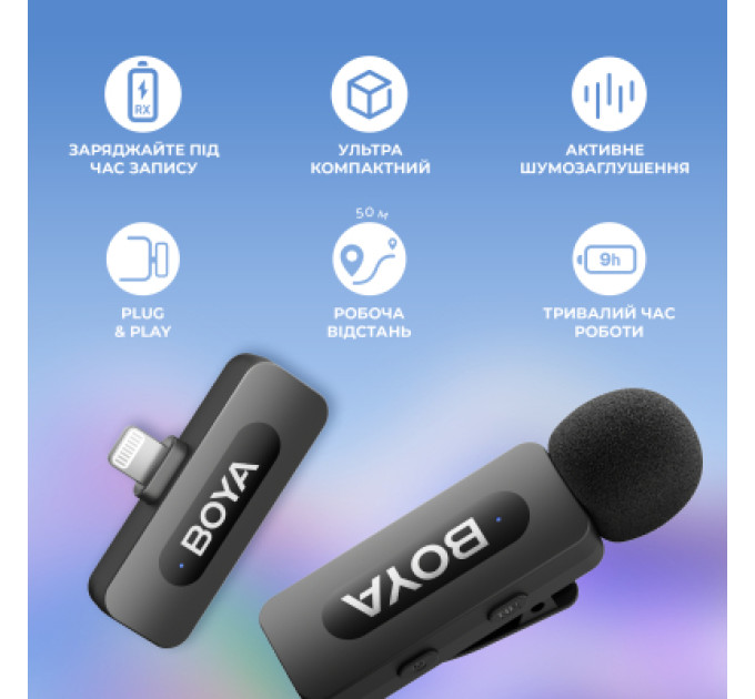 Boya Мікрофон Boya BY-V2 Lightning Black (BY-V2)