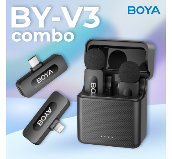 Boya Мікрофон Boya BY-V3 combo Type-C/Lightning Black (BY-V3 Combo)