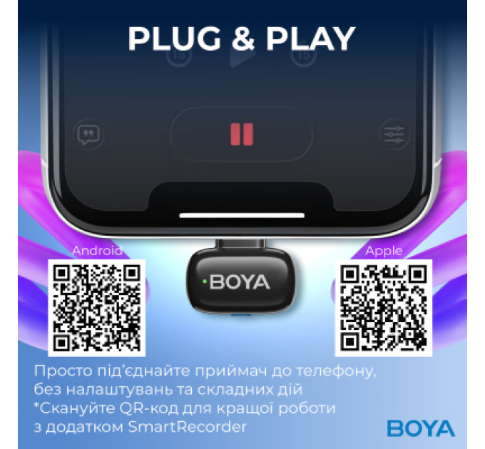 Boya Мікрофон Boya mini-14 Type-C Black (mini-14)