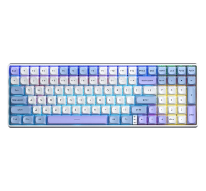 Aula Клавіатура Aula S100pro RGB KRGD Red Switch Wireless/Bluetooth/Type-C UA White/Blue (6948391205762)