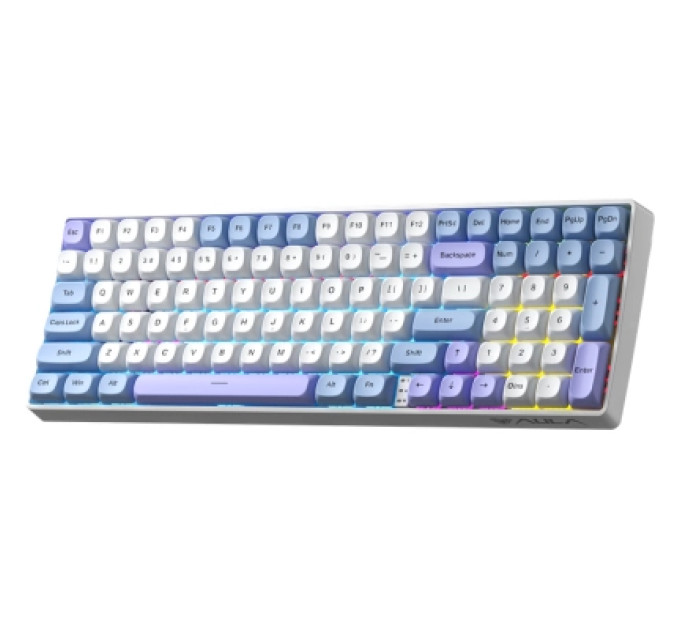 Aula Клавіатура Aula S100pro RGB KRGD Red Switch Wireless/Bluetooth/Type-C UA White/Blue (6948391205762)
