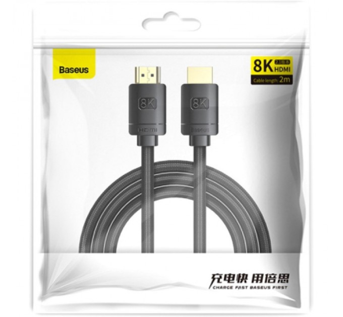 Кабель мультимедійний HDMI to HDMI 1.0m V2.1 Baseus (CAKGQ-J01)