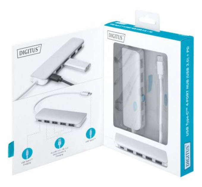 Концентратор Digitus USB Type-C, 4xUSB 3.0 (DA-70242-1)