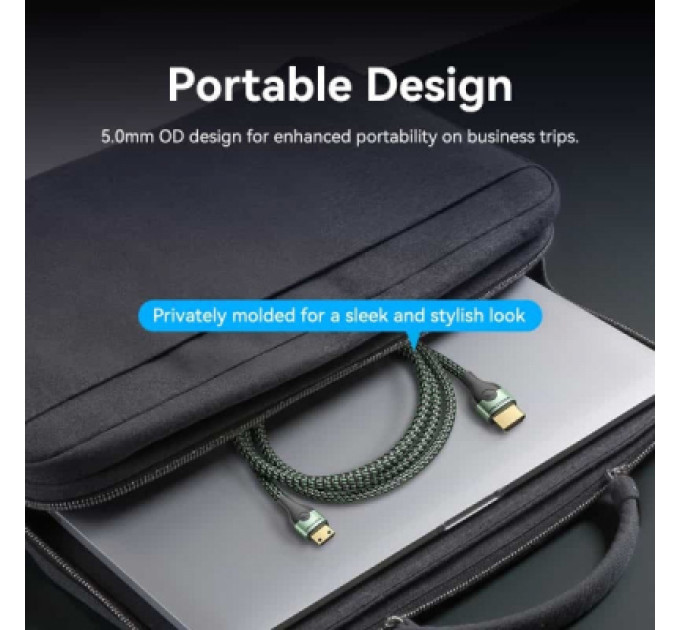 Vention Кабель мультимедійний HDMI M to HDMI mini M 2.0m V2.1 8K 60Hz green VENTION (AGJGH)