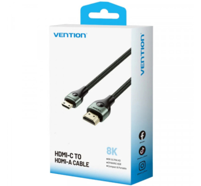 Vention Кабель мультимедійний HDMI M to HDMI mini M 1.0m V2.1 8K 60Hz green VENTION (AGJGF)
