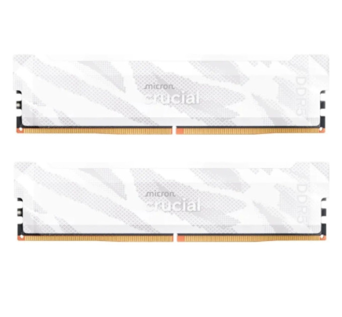 Crucial Модуль пам'яті для комп'ютера DDR5 32GB (2x16GB) 6400 MHz Pro Overclocking White Micron (CP2K16G64C32U5W)