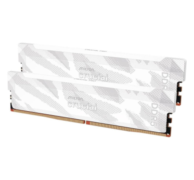 Crucial Модуль пам'яті для комп'ютера DDR5 32GB (2x16GB) 6400 MHz Pro Overclocking White Micron (CP2K16G64C32U5W)