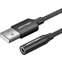 Звукова плата VENTION USB AM to 3.5mm F 0.25m (4pin) 96kHz/24bit DSP noise reduction (CVEBC)