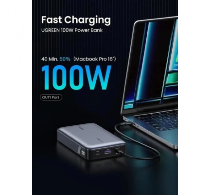 Батарея універсальна Ugreen 20000mAh 100W Two-way Fast Charging (PB720 25188)