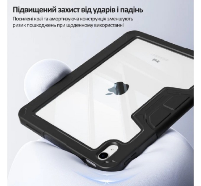 Чохол до планшета BeCover Rugged Origami Transparent Apple iPad 10.9" (2022/2024) / iPad (A16) 2025 11" Black (714966)