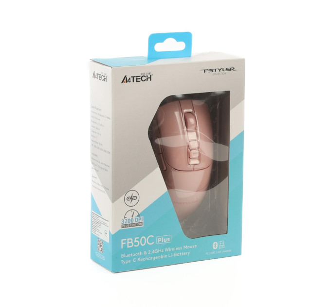 A4Tech Миша бездротова A4Tech Fstyler FB50C Plus Pink