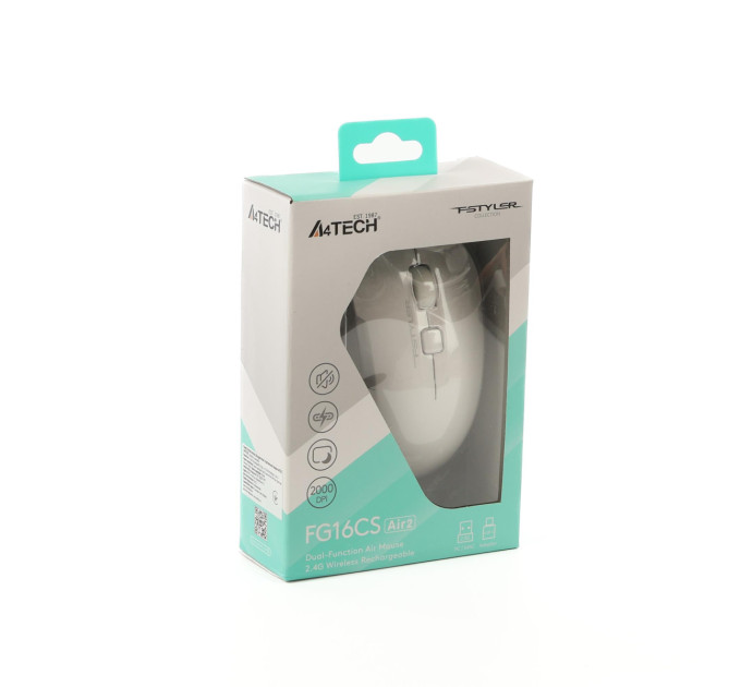 A4Tech Миша бездротова A4Tech Fstyler FG16CS Air2 White