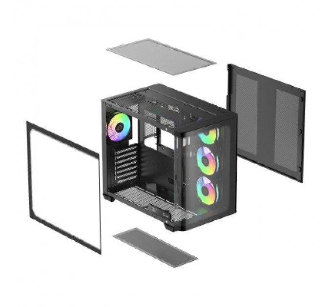 Корпус для ПК OCYPUS IOTA C70 BK CURVE ARGB DIGITAL (IOTA-C70-BKD400CD-GL)