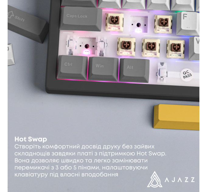 Ajazz Клавіатура бездротова Ajazz AK980 V2 Maillard Switch Black (AK980-V2-M-BGY)
