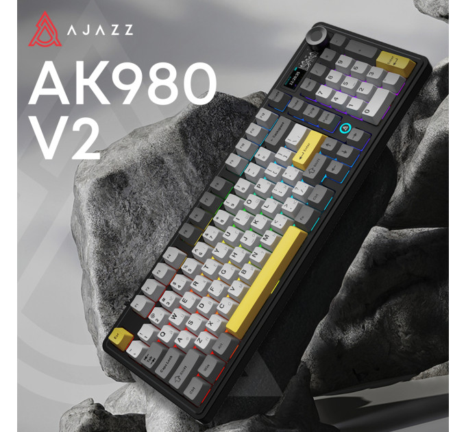 Ajazz Клавіатура бездротова Ajazz AK980 V2 Maillard Switch Black (AK980-V2-M-BGY)