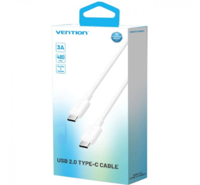 Vention Дата кабель USB-C to USB-C 1.0m 60W white VENTION (TRCWF)
