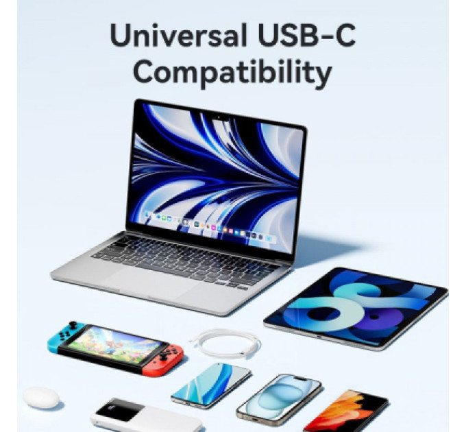Vention Дата кабель USB-C to USB-C 1.0m 60W white VENTION (TRCWF)