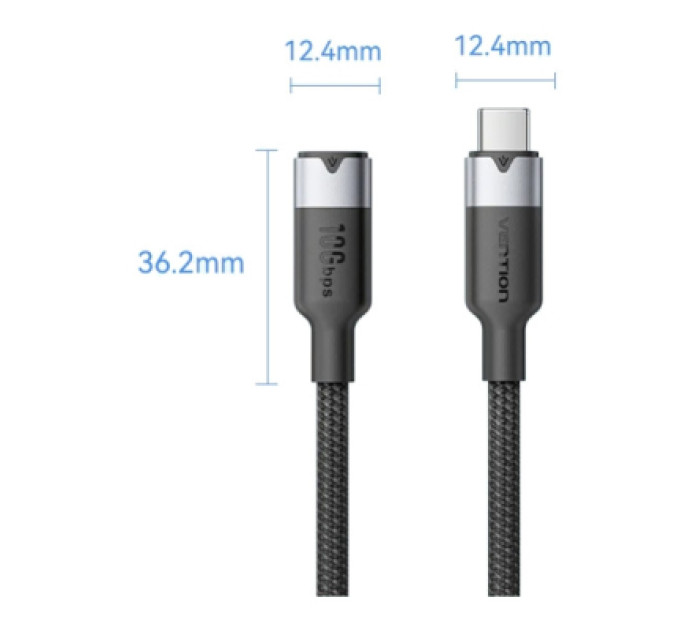 Vention Дата кабель USB-C M/F 1.0m 100W 10Gbps 4K60Hz VENTION (TRFBF)