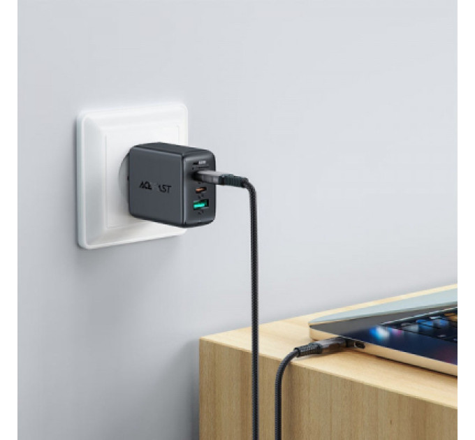 Acefast Дата кабель USB-C to USB-C 1.0m USB 4.0 240W audio/video black-grey Acefast (6974316282631)