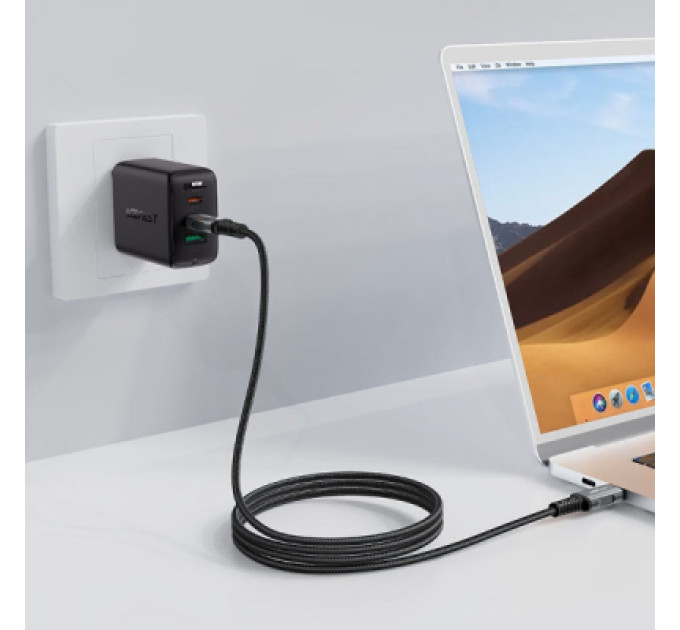 Acefast Дата кабель USB-C to USB-C 1.0m USB 4.0 240W audio/video black-grey Acefast (6974316282631)