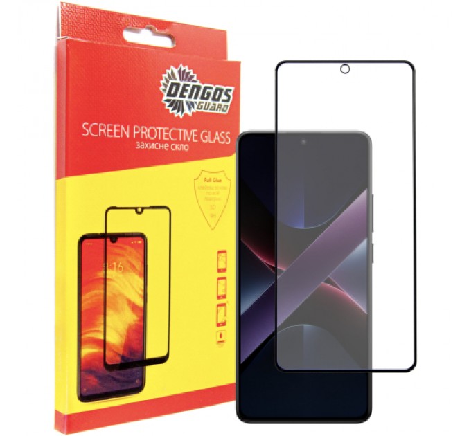 Скло захисне Dengos Full Glue Poco X7 Pro (black) (TGFG-393)