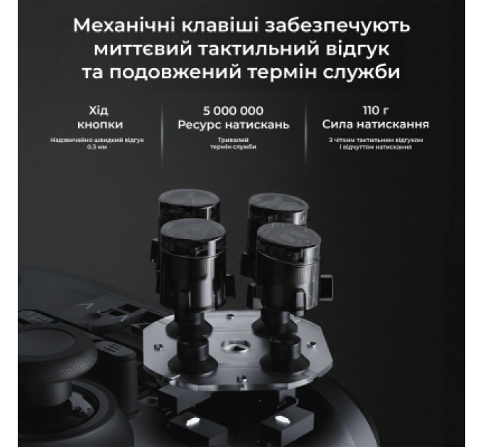 Ajazz Геймпад Ajazz GP100 2.4G/BT/USB Switch/PC/iOS/Android RGB Black (GP100-B)
