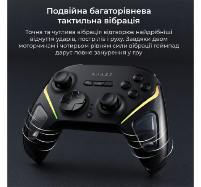 Ajazz Геймпад Ajazz GP100 2.4G/BT/USB Switch/PC/iOS/Android RGB Black (GP100-B)