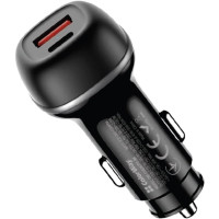 Зарядний пристрій ColorWay USB-C PD45W + USB QC3.0 car adapter (CW-CHA067PD-BK)