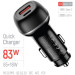 ColorWay Зарядний пристрій ColorWay USB-C PD65W + USB QC3.0 car adapter (CW-CHA068PD-BK)