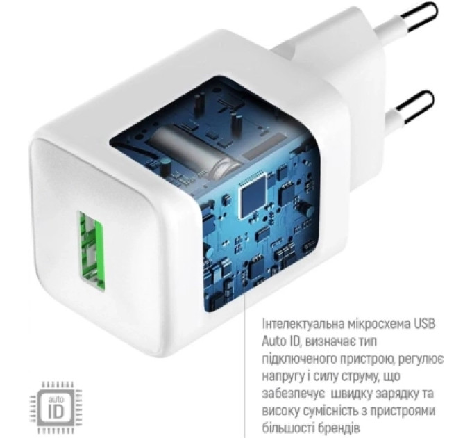 ColorWay Зарядний пристрій ColorWay USB QC3.0 18W white (CW-CHS063Q-WT)