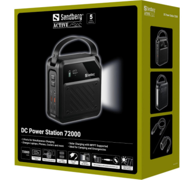 Sandberg Батарея універсальна Sandberg 72000mAh max 268W, DC9,612,6V/10A, PD/100W(In/Out), LiMnFePO (421-22)