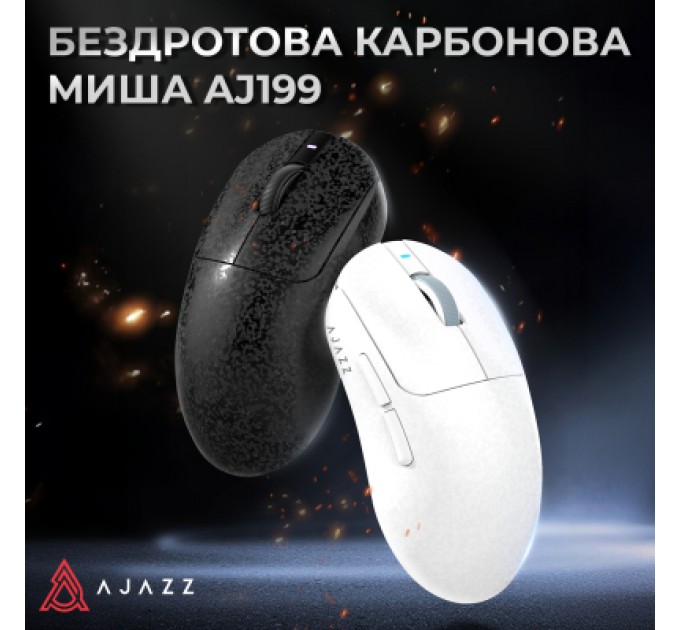 Мишка Ajazz AJ199 Carbon fiber Wireless/Bluetooth/USB Black (AJ199-B)