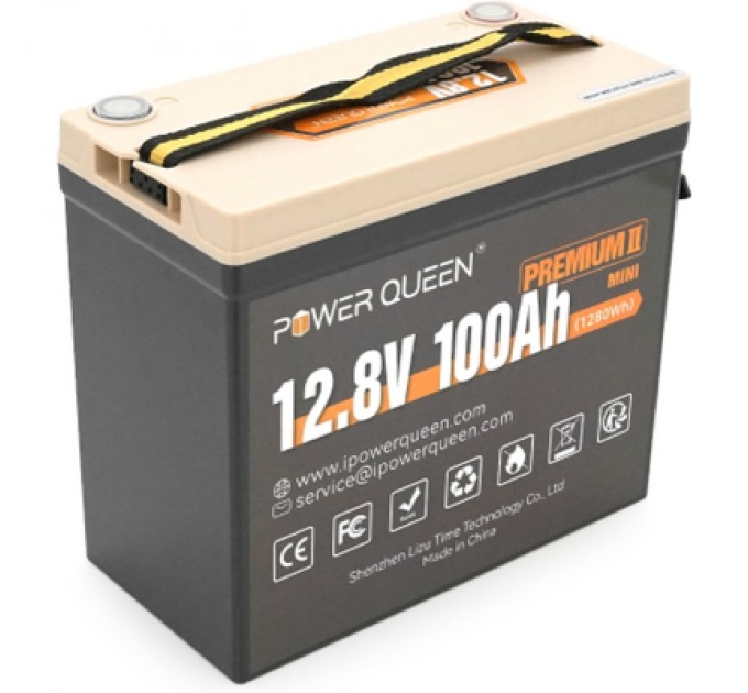 Батарея LiFePo4 Power Queen 12.8V 100Ah Mini (P12V100-PREM-16-A60-DE)