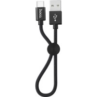 Дата кабель USB 2.0 AM to USB-C 0.25m 3A nylon X35 black HOCO (6931474707451)