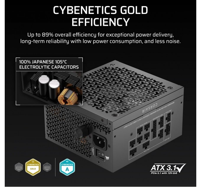 Блок живлення Corsair RM750x Shift ATX 3.1 750W (CP-9020298-EU)